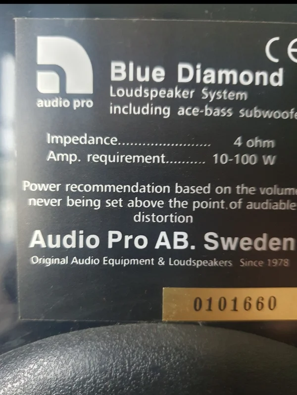 Audio Pro Blue Diamond &ndash; kraftfulla golvh&ouml;gtalare med inbyggd aktiv bas - Bild 1 av 3