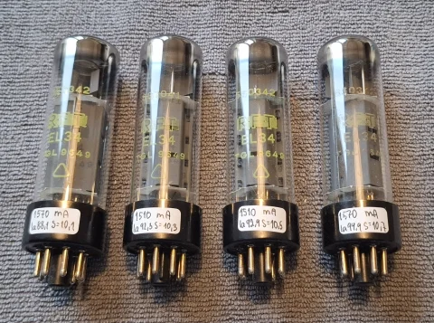 EL34 / 6ca7 RFT (Östtyskland) Matchat kvartett NOS