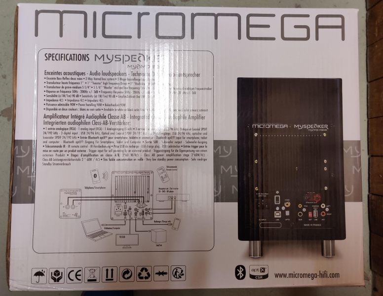 Micromega MySpeaker BT aktiva högtalare Vita komplett med Original kartong Micromega MySpeaker BT aktiva högtalare Vita komplett med Original kartong - Bild 4 av 8