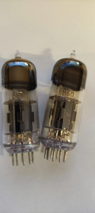 2 st 6N6P/6Н6П-rör, sovjetiska NOS (nya), NEVZ-fabrikstestade (matchande par)