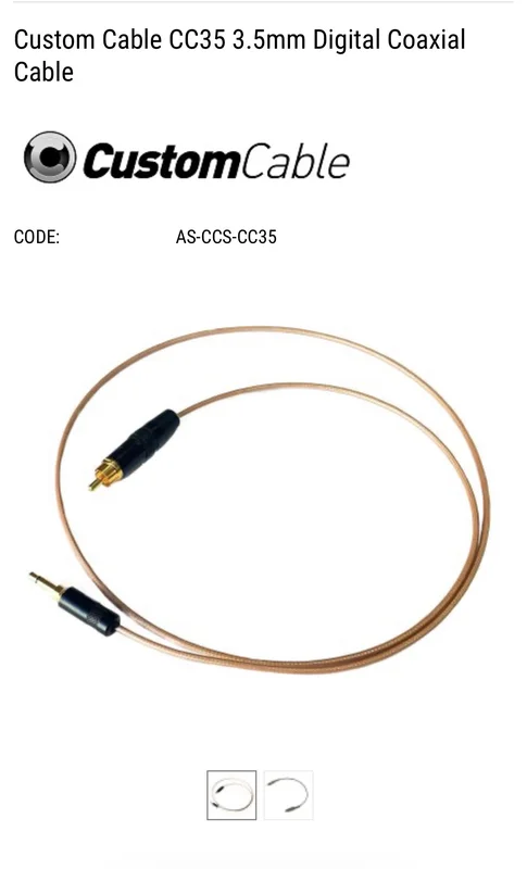 Custom Cable CC35 3.5mm Digital Coaxial Cable - Bild 1 av 5