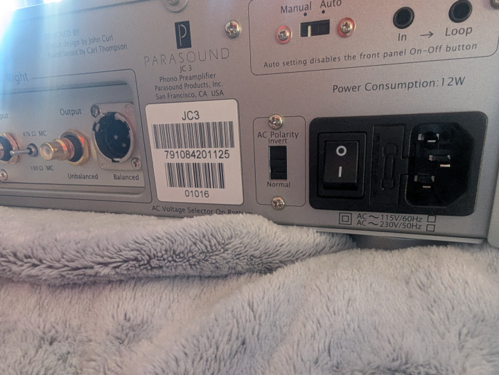 Parasound JC3 RIAA/Phono 