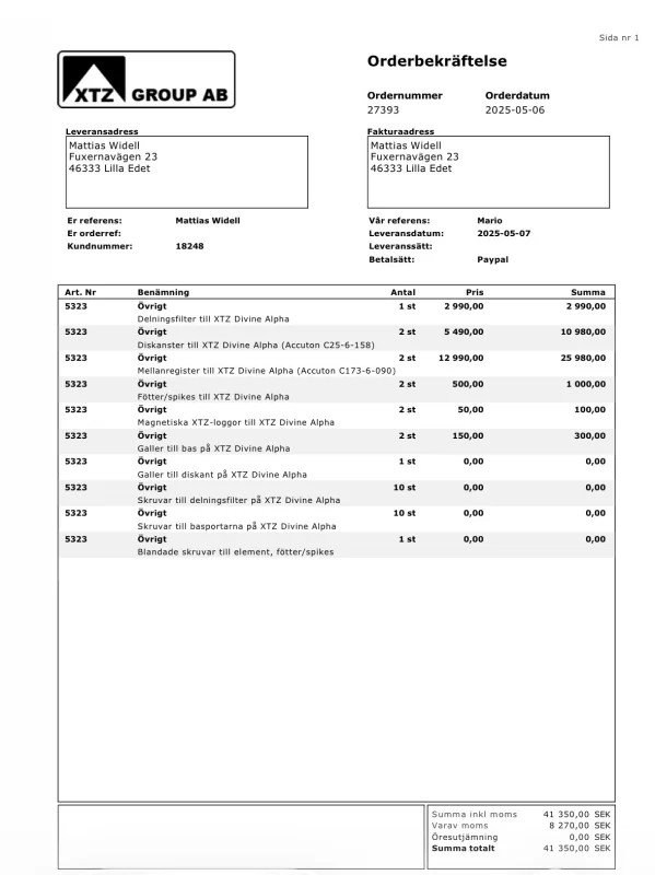 2 st Mellanregister till XTZ Divine Alpha (Accuton C173-6-090) - Bild 5 av 5