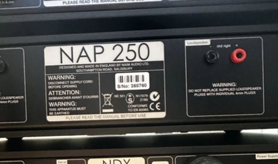 NAIM NAP 250.2 Slutsteg CHORD kabel medföljer