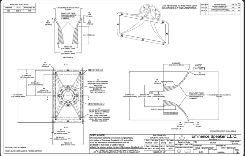 Eminence H2EA 2&rdquo; aluminiumhorn, NYA - Bild 3 av 3