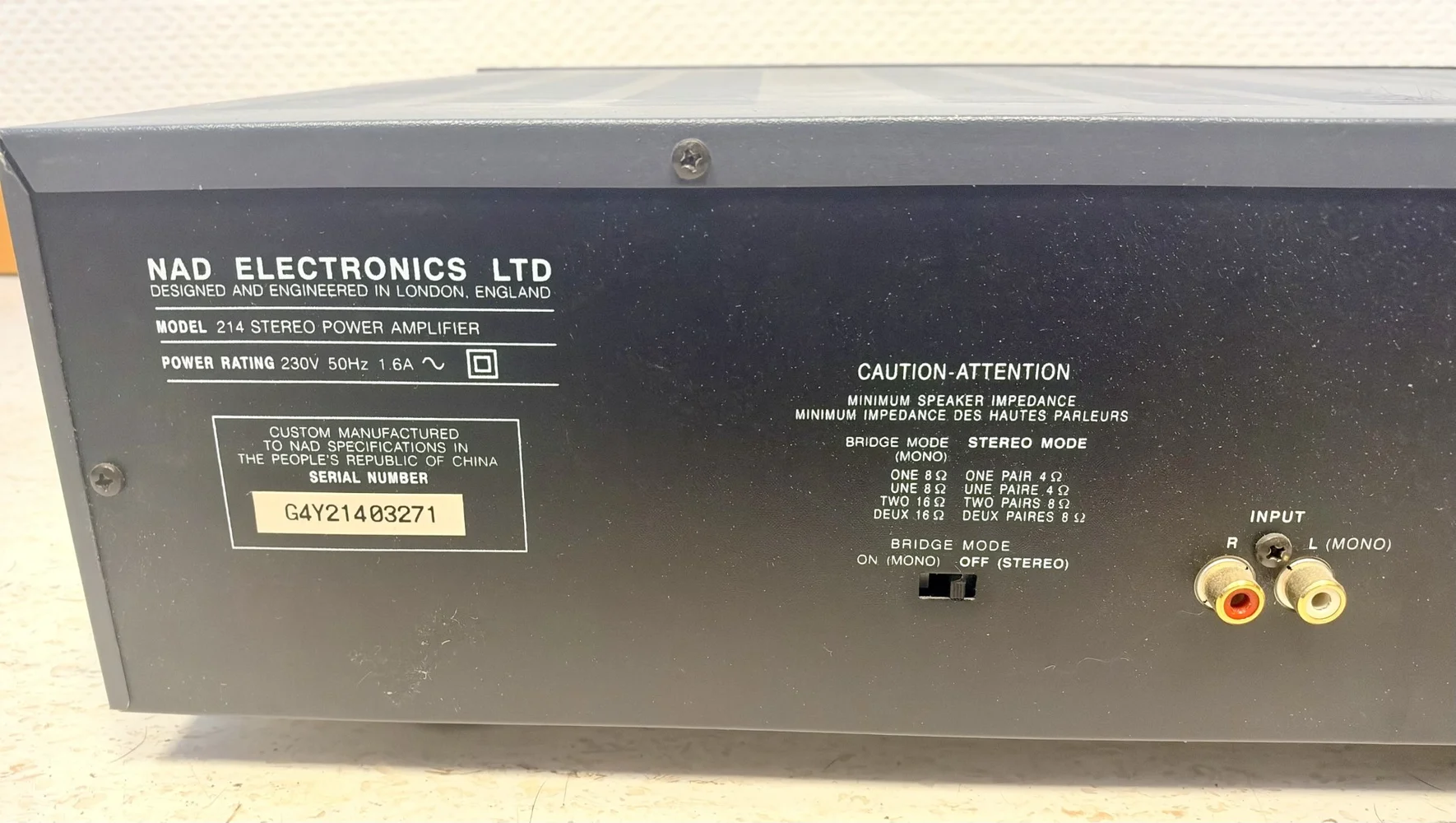 NAD 214 &ndash; Klassiskt stereoslutsteg, 2 &times; 80 W - Bild 3 av 3