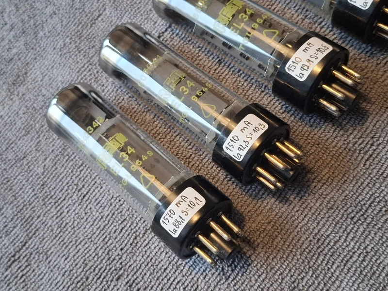 EL34 / 6ca7 RFT (&Ouml;sttyskland) Matchat kvartett NOS - Bild 4 av 6
