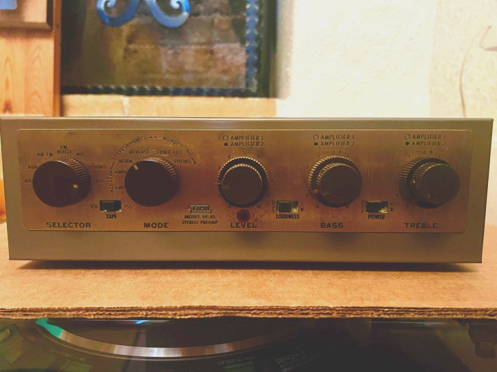 EICO Model HF-85 Stereo Preamp, Nyservad, Rör Mullard/Eico.