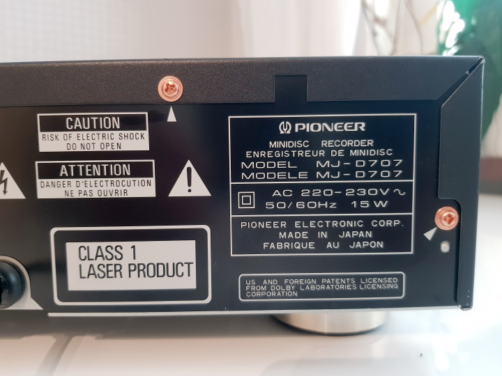 Pioneer MJ-D707  Minidisk Recorder