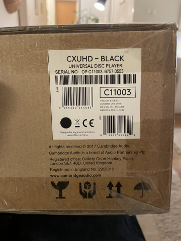 Cambridge audio cxuhd 4k blu-ray spelare black edition
