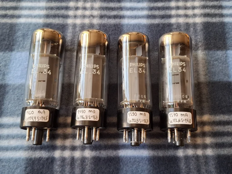 EL34 Philips / Mullard XF4 &ndash; Matchad kvartett (NOS) - Bild 2 av 6