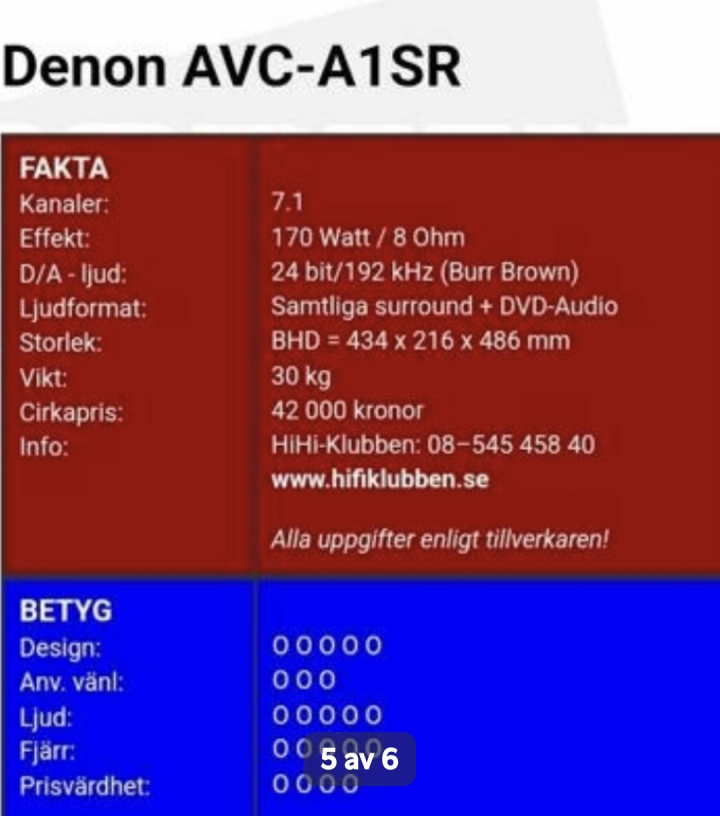 Denon AVC-A1sr + Denon DVD-2900.dvd/super audio cd