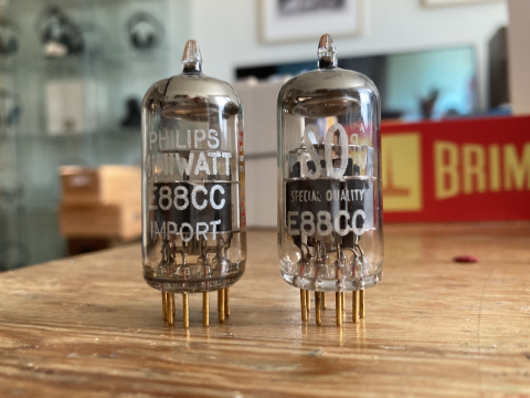 Philips E88CC SQ Gold Pin NOS matchat par från 1963
