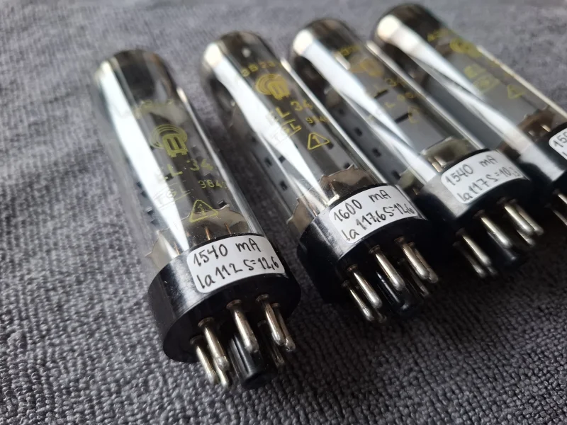 RFT EL34 6CA7 Thin Base O getter NOS Matchad kvartett RFT EL34 6CA7 Thin Base O getter NOS Matchad kvartett - Bild 7 av 8