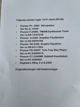 Pioneer stereoanläggning komplett Hi-Fi stack (90-tal)