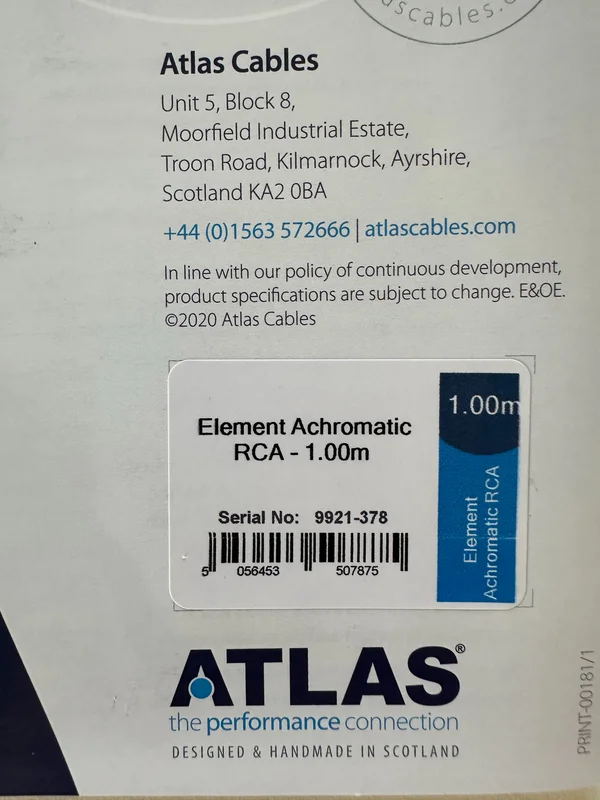 Atlas Element Achromatic 1m RCA Atlas Element Achromatic 1m RCA - Bild 5 av 5
