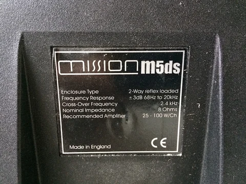 MISSION - M5DS Bipole Speakers (Bakh&ouml;gtalare-Surround-Hembio) Made In UK