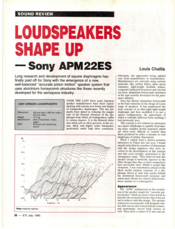 Sony APM22ES säljes, nya kondingar i filtren.