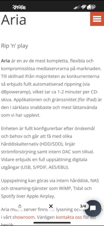 ARIA PLUGG IN PLAY Streamar 