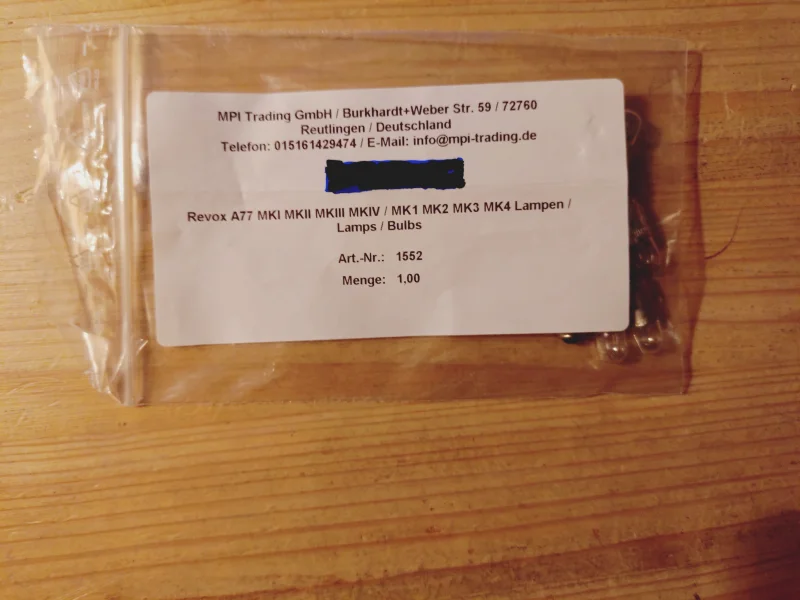 REVOX  LAMPOR  f&ouml;r A77 - Bild 2 av 2