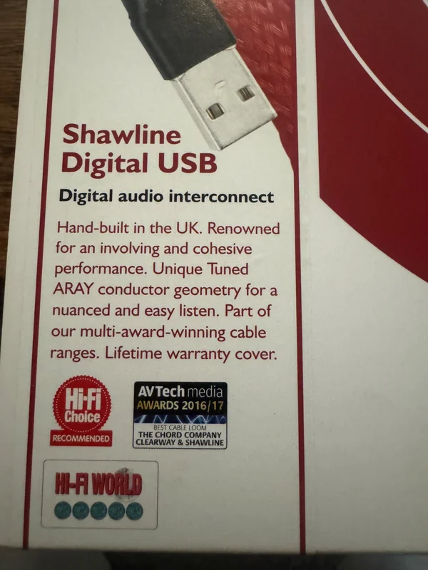 CHORD COMPANY SHAWLINE DIGITAL USB CHORD COMPANY SHAWLINE DIGITAL USB - Bild 2 av 2