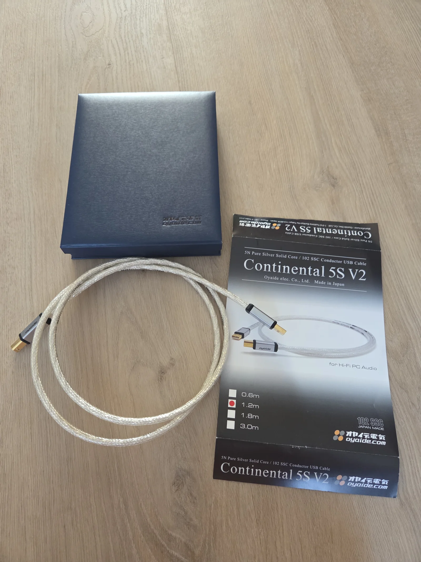 Oyaide Continental 5S V2 highend OCC-silver usb-kabel 1,2m