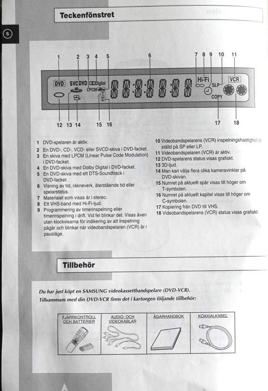 SAMSUNG VHS-DVD kombispelare  - Bild 10 av 12