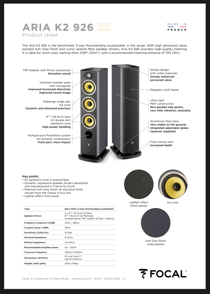 Focal Aria K2 926