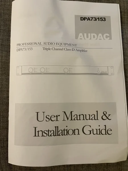 Audac Amplifiers DPA73/153, DPA74/154 och PRE16/26 samt BASO10 Audac Amplifiers DPA73/153, DPA74/154 och PRE16/26 samt BASO10 - Bild 2 av 15