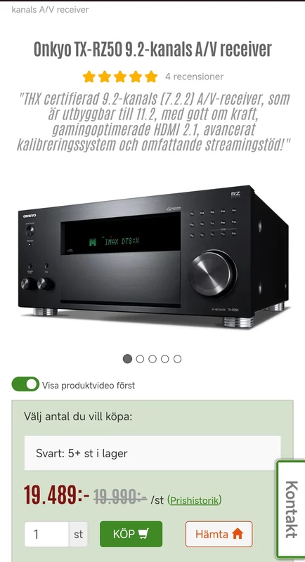 ONKYO TX-RZ50 ONKYO TX-RZ50 - Bilde 3 av 3