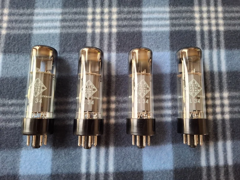 EL34 (6ca7) NOS Telefunken Matchad kvarett i originalaskar - Bild 4 av 7