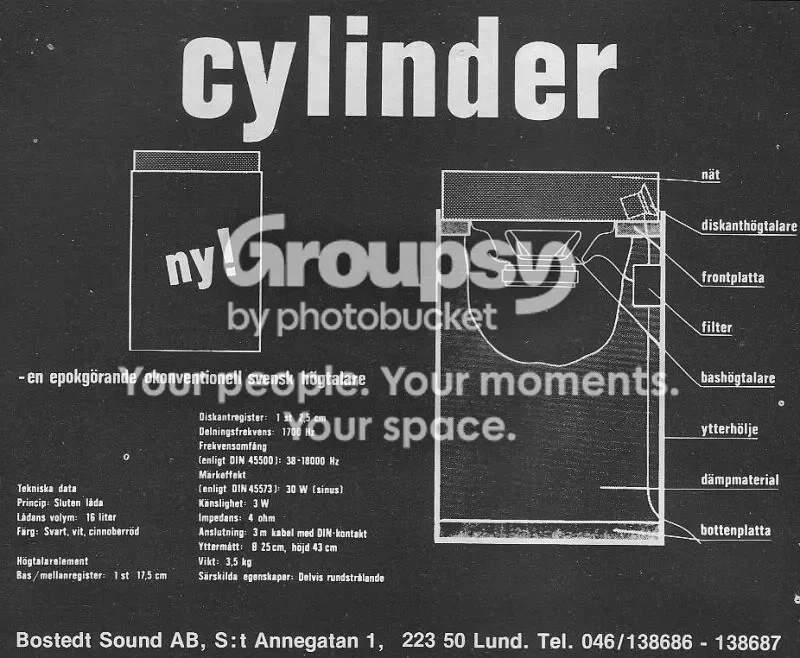 &rdquo;Cylindern&rdquo; av Bostedt Sound - Unikt samlarobjekt fr&aring;n 70-talet - Billede 5 af 5