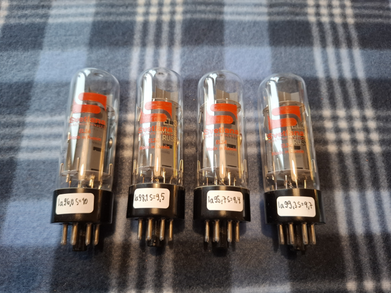 Svetlana EL34 clear top NOS/NIB Matchad kvartett radiorör - Bild 3 av 6