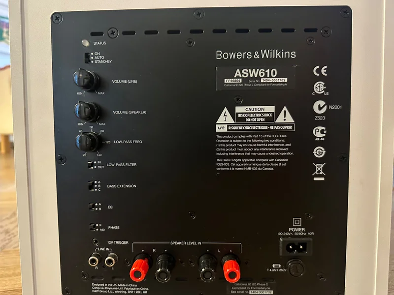 Bowers & Wilkins ASW610 (vit) - Bild 6 av 7