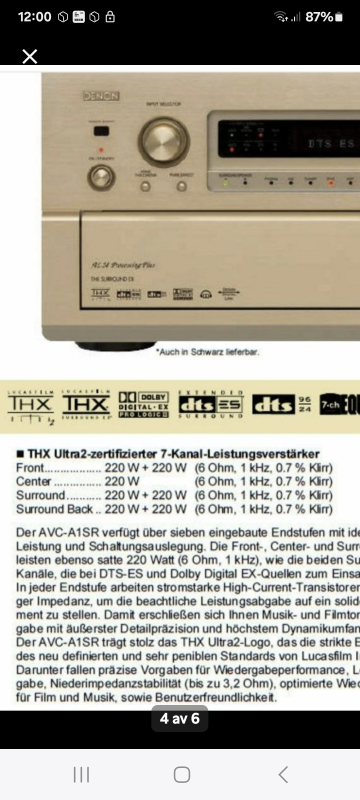 Denon AVC-A1sr + Denon DVD-2900.dvd/super audio cd
